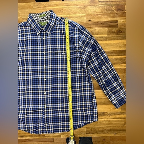 Orvis 100% Cotton Blue Black White Check Plaid Pattern Button Down Shirt Size XL - Picture 7 of 8